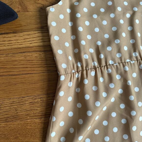 J. Crew Tan & White Polka Dot Sundress - Picture 3 of 7
